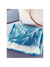 Green leaf print beach towel