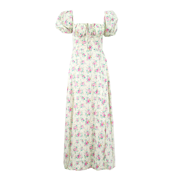 Temperament High-fork Long Skirt Women Dress