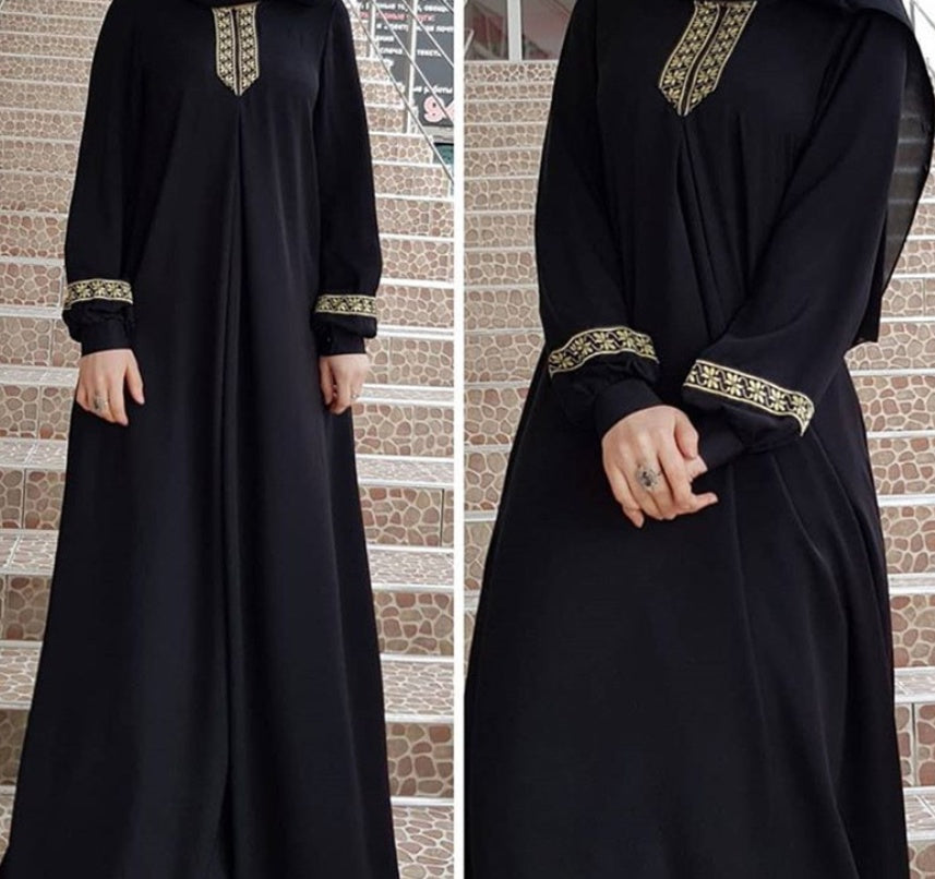 Women Plus Size Print Abaya Jilbab