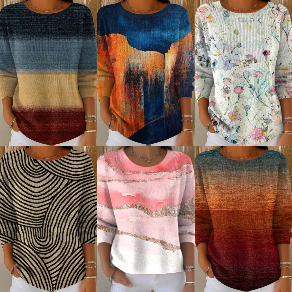 Round Neck Long Sleeve T-shirt