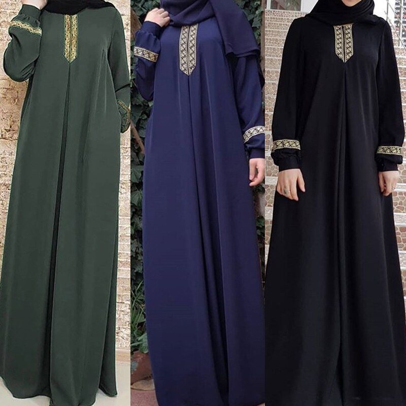 Women Plus Size Print Abaya Jilbab